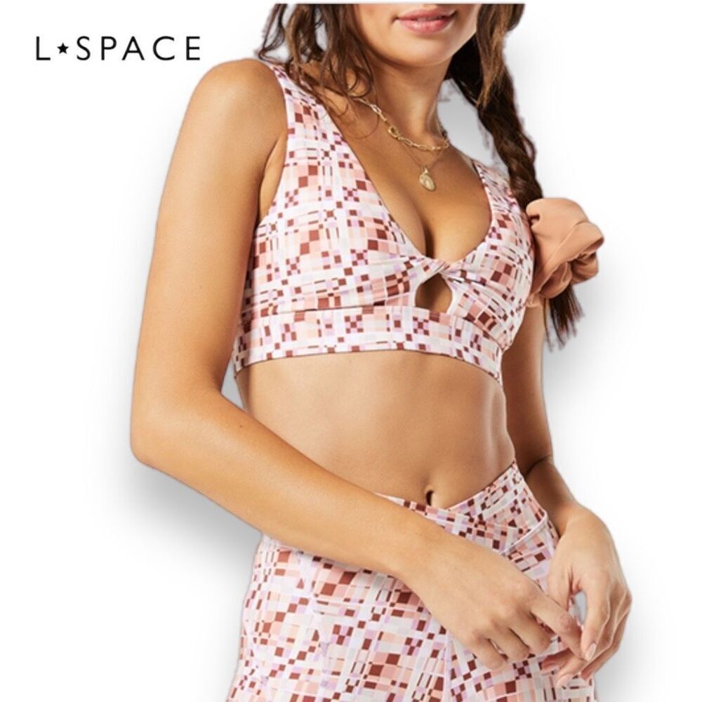 L*Space Do The Twist Sports Bra Women’s‎ Size Small S Block Party